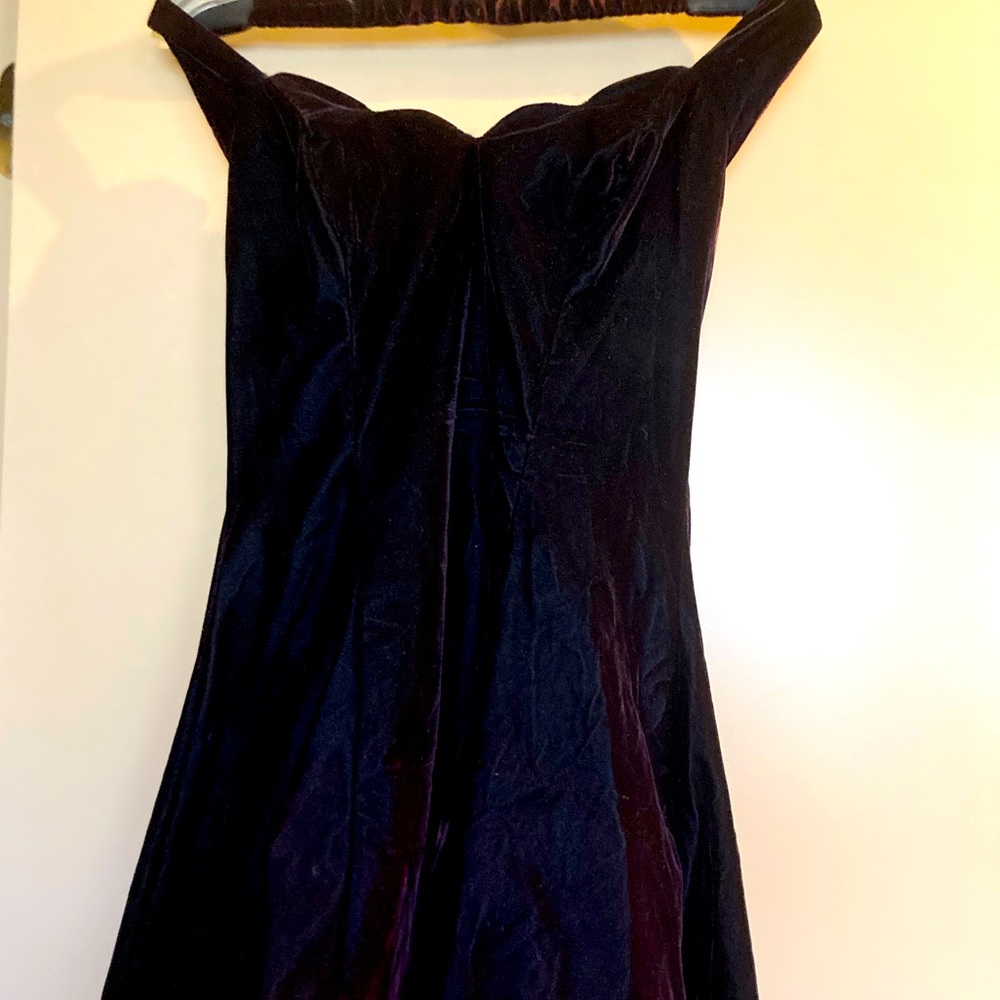 Deep purple vintage halter neck dress